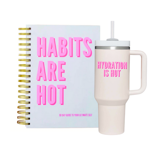 Habits Are Hot Journal + Hydration is Hot Water Bottle Bundle